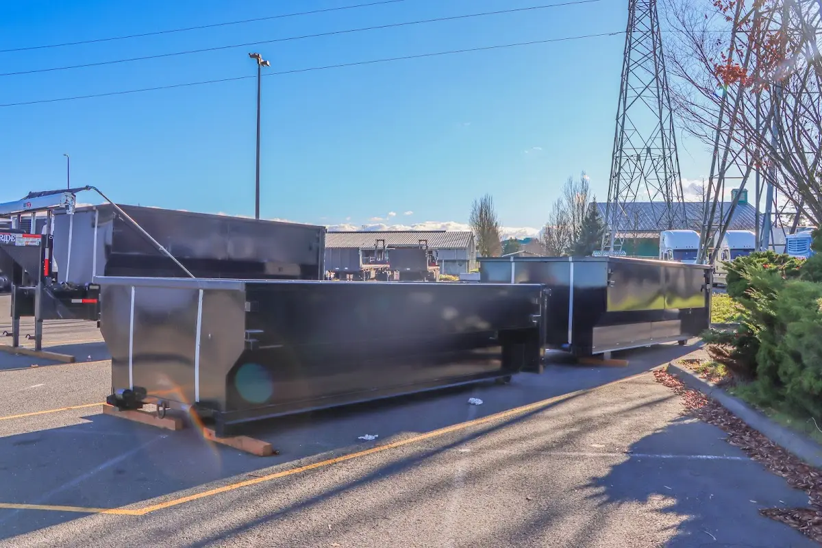Roll-off dumpster ready for waste disposal at job site for Commercial Dumpster Rental in Carlsbad